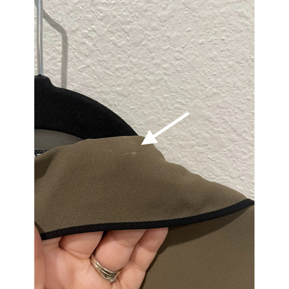 EXPRESS The Portofino Shirt Slim Fit Khaki Black Blouse - Picture 5 of 5